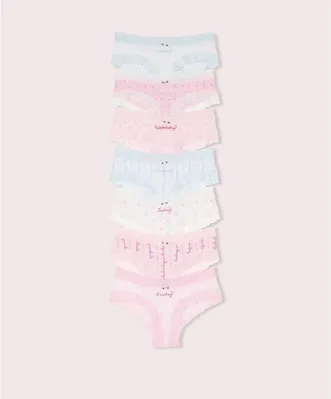 PINK × LoveShackFancy — набор трусиков Cheeky «Дни недели», 7 шт. S