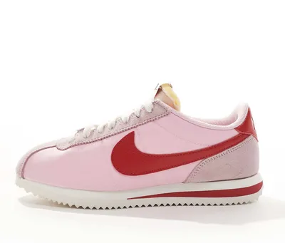 Nike Cortez -Pink Nylon & Suede, Red Swoosh 23.5см
