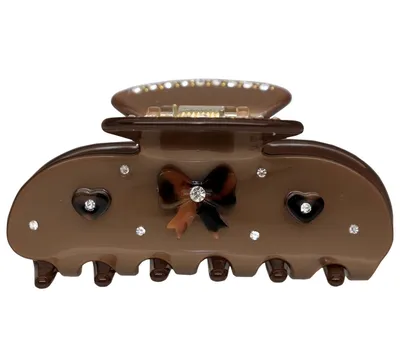 mi Jay Заколка-крабик (мини) с камнями — Cocoa Cashme