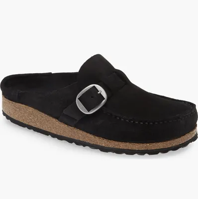 Birkenstock Buckley Shearling Suede Leather Black