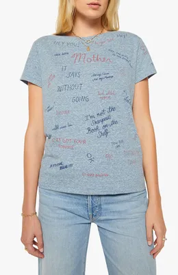 MOTHER — The Boxy Goodie Goodie Appliqué Better Luck Graphic T-Shirt