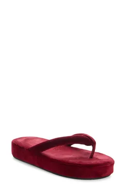 Balenciaga — Jet Lag Velvet Platform Flip Flop