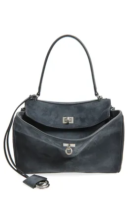 Balenciaga — Rodeo Waxed Suede Top Handle Bag