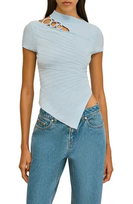 Cult Gaia — Nessi Asymmetric Cutout Knit Shirt