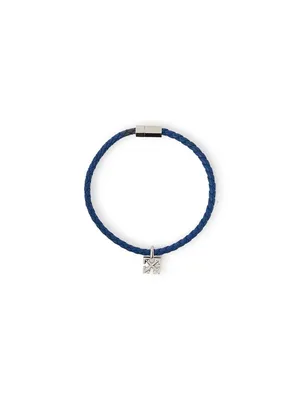OFF WHITE — Men's Arrow Blue Leather Bracelet