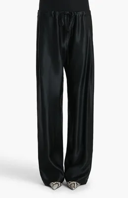 Khaite — Rohen Satin Barrel Leg Drawstring Pants