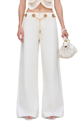Cult Gaia — Sydney Belted Grommet Wide Leg Pants