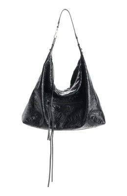 Balenciaga — Le City Crinkled Leather Hobo Bag