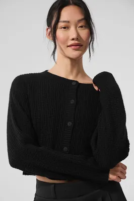 Alo Yoga — Cashmere Plush Waffle Cardigan