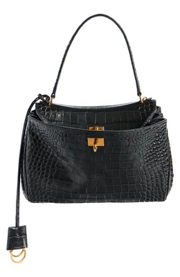 Balenciaga — Rodeo Croc Embossed Leather Handbag
