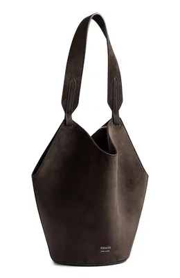 Khaite — Mini Lotus Suede Top Handle Bag