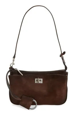 Balenciaga — Rodeo Waxed Suede Sling Pouchette