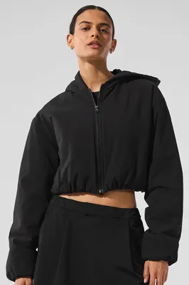 Alo Yoga — Cropped Mountain Peak Full-Zip Hoodie