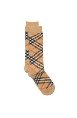 Burberry — Check Cotton Blend Socks