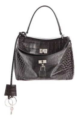 Balenciaga — Rodeo Croc Embossed Leather Top Handle Bag