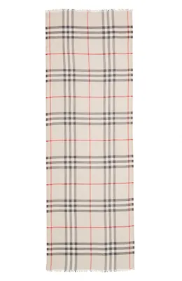 Burberry — Giant Check Print Wool & Silk Scarf