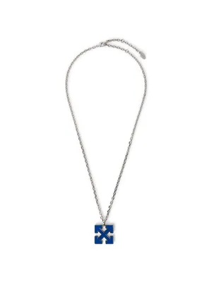 OFF WHITE — Men's Blue Enamel Arrow Necklace