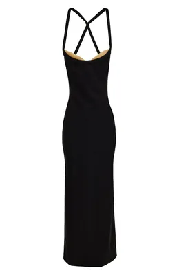 Versace — Stappy Back Jersey Gown