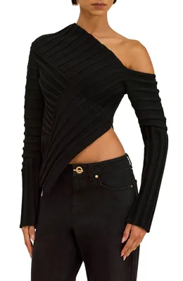 Cult Gaia — Jaidan Asymmetric Cotton Ribbed Top