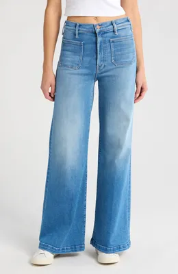 MOTHER — The Hustler Roller Patch Pocket Sneak Wide Leg Jeans