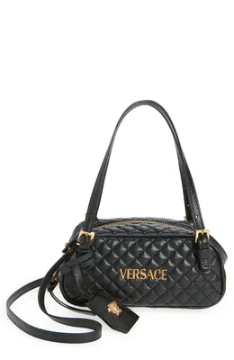 Versace — Mini Tag Bowling Quilted Leather Shoulder Bag