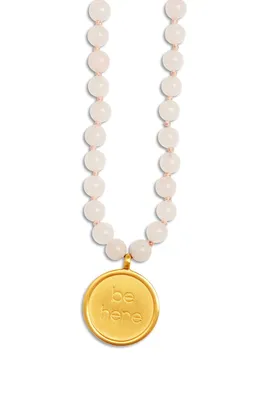Alo Yoga — Rose Quartz Mala Necklace