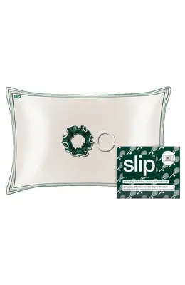 slip — Game Day Pure Silk Queen Pillowcase & Scrunchie Set