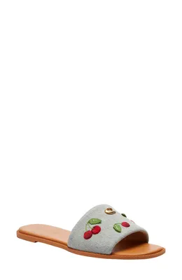 COACH — Holly Denim Cherries Slide Sandal