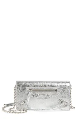 Balenciaga — Le City Metallic Leather Wallet on a Chain