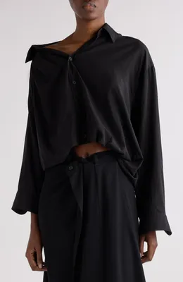 Balenciaga — One-Shoulder Button-Up Shirt