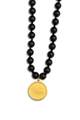 Alo Yoga — Black Onyx Mala Necklace
