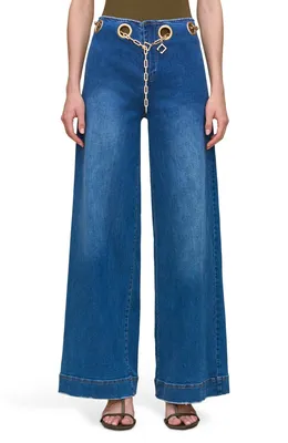 Cult Gaia — Sydney Belted Grommet Wide Leg Pants
